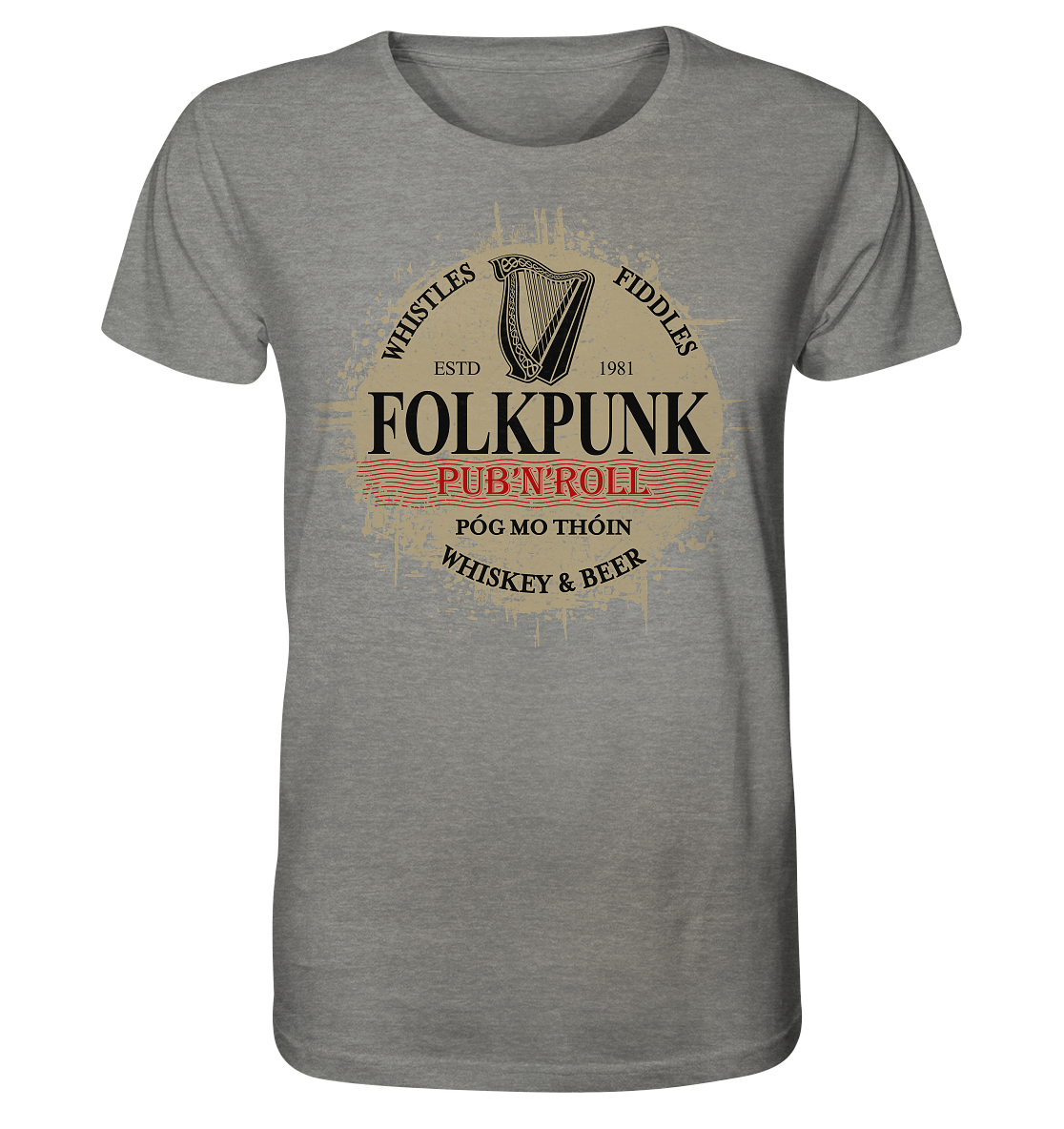 Folkpunk "Pub'n'Roll" - Organic Shirt (meliert)