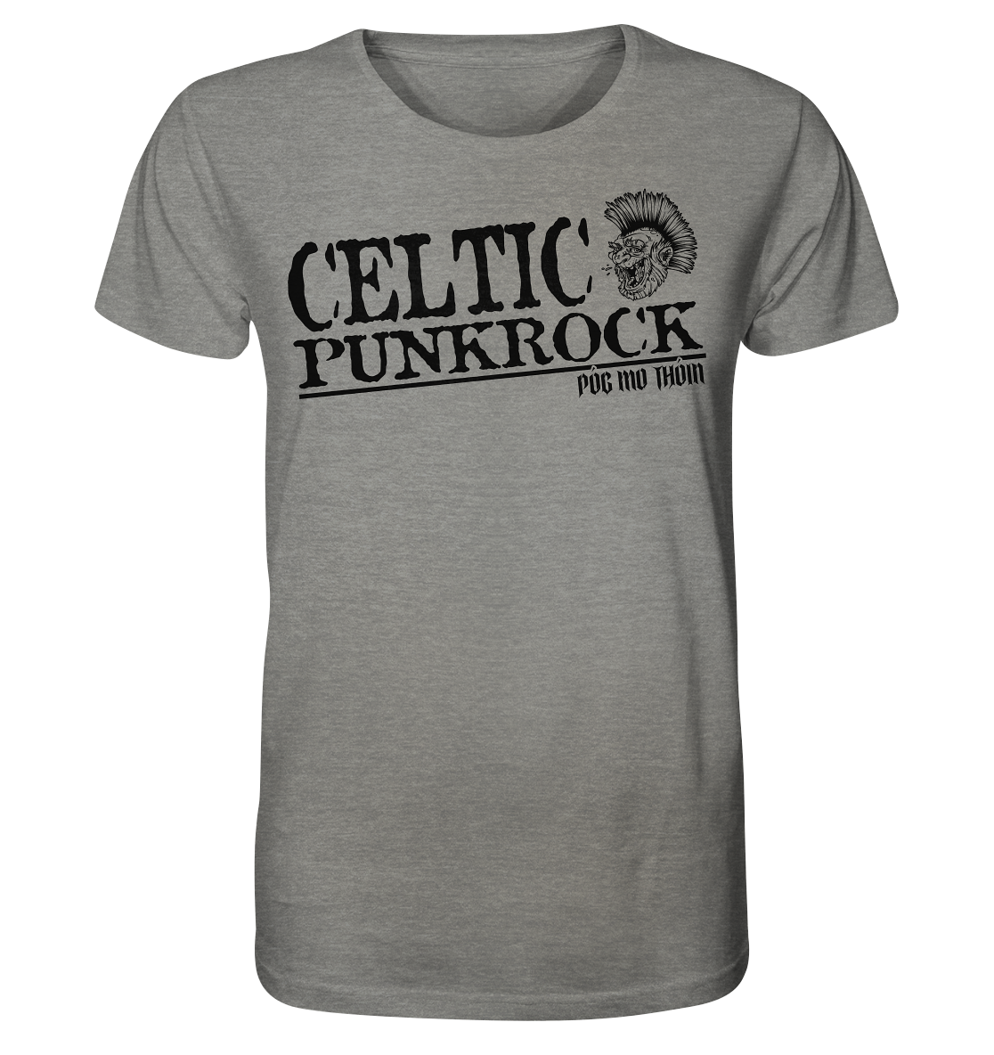 Póg Mo Thóin Streetwear "Celtic Punkrock" - Organic Shirt (meliert)