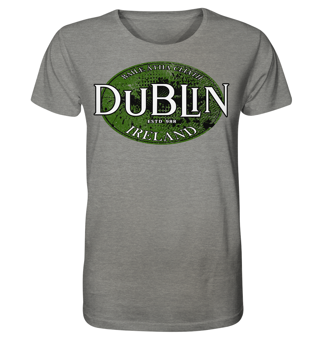 Dublin "Ireland / Baile Átha Cliath / Estd 988" - Organic Shirt (meliert)