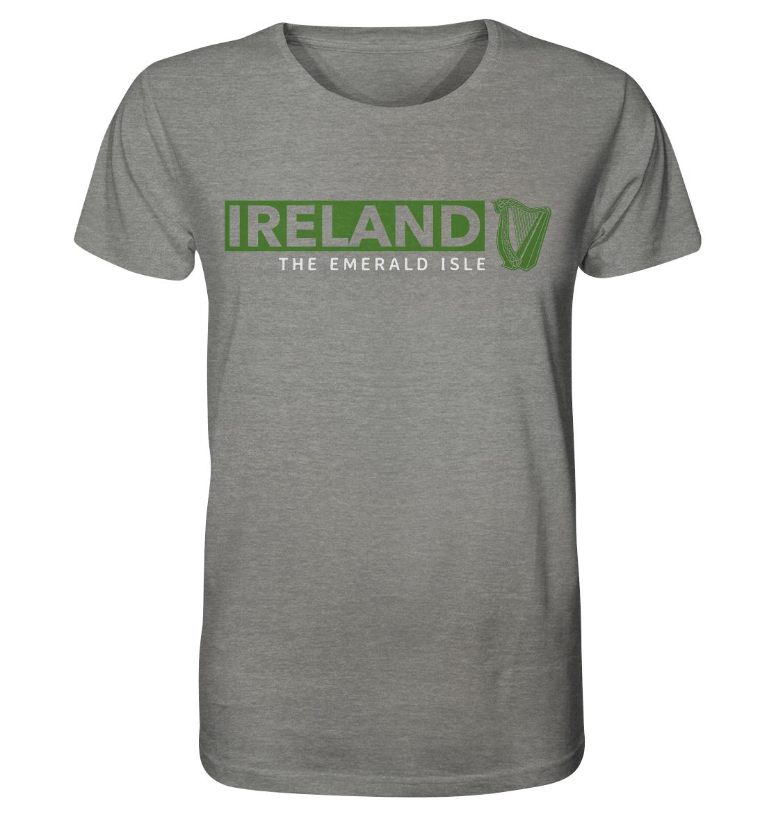 Ireland "The Emerald Isle / Harp" - Organic Shirt (meliert)