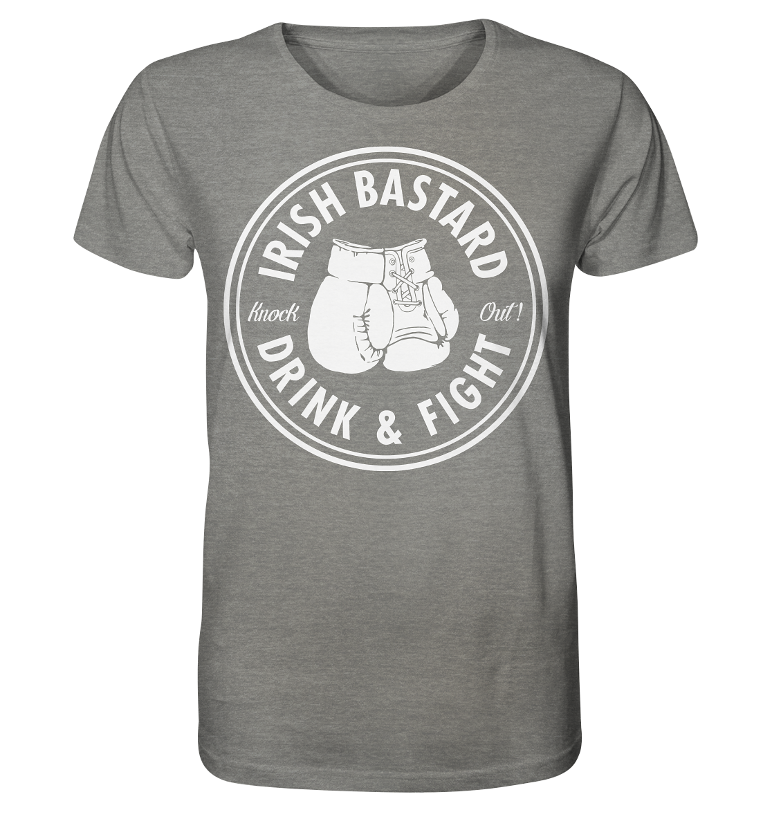 Irish Bastard "Drink & Fight" - Organic Shirt (meliert)