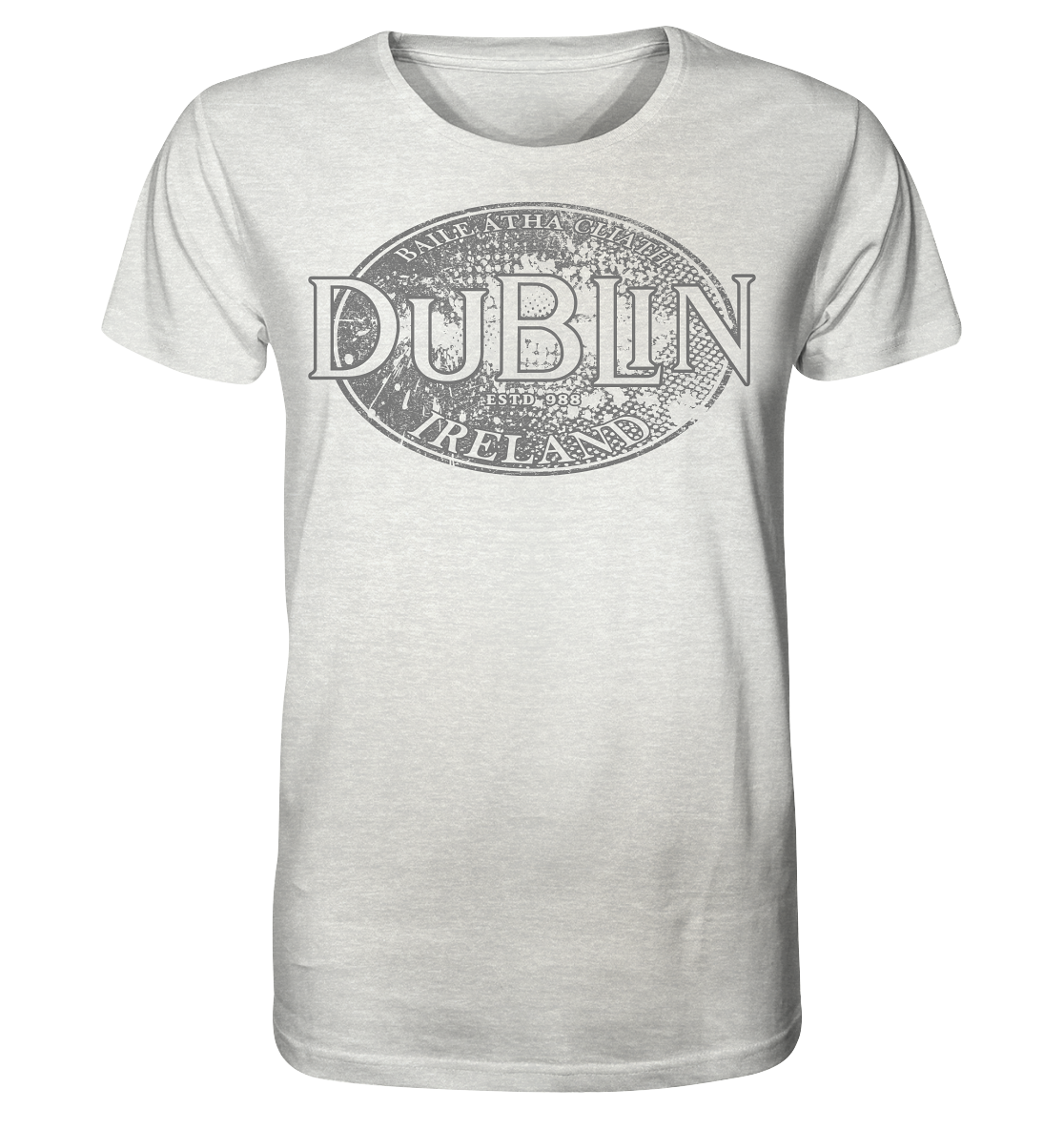 Dublin "Ireland / Baile Átha Cliath / Estd 988" - Organic Shirt (meliert)