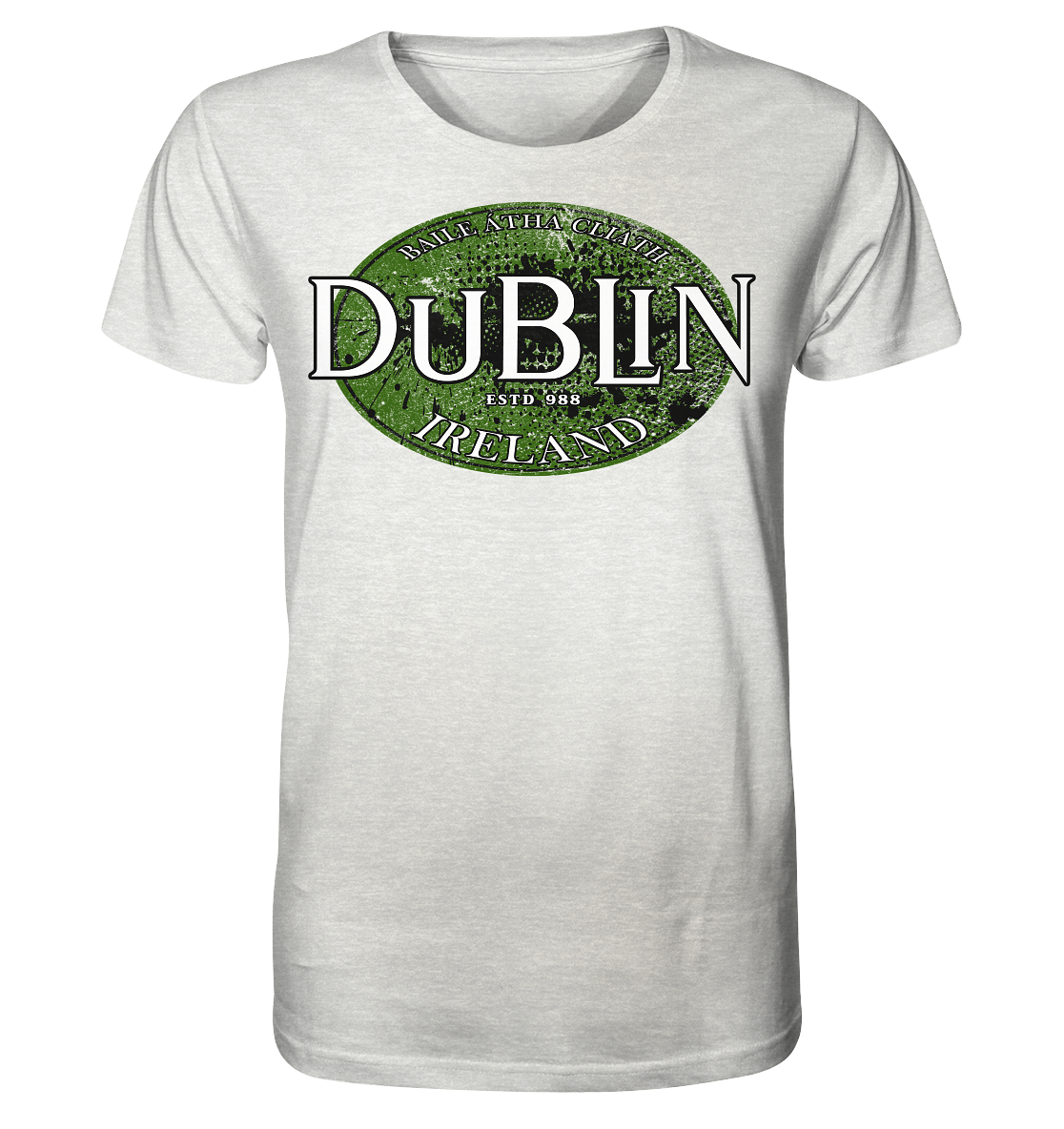 Dublin "Ireland / Baile Átha Cliath / Estd 988" - Organic Shirt (meliert)