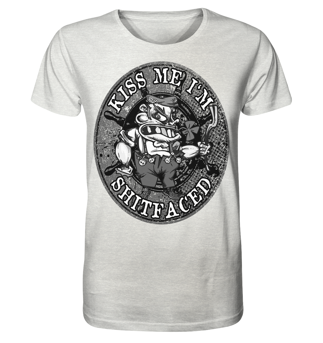 Kiss Me I'm Shitfaced - Organic Shirt (meliert)