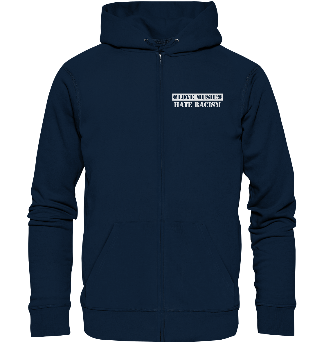 "Love Music - Hate Racism" - Organic Zipper