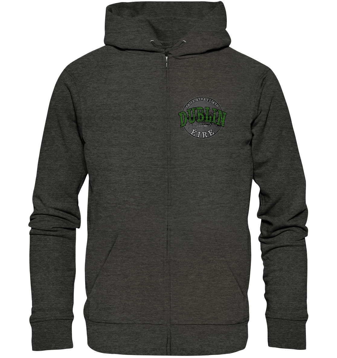 Dublin "Estd 988 / Baile Átha Cliath / Éire" - Organic Zipper