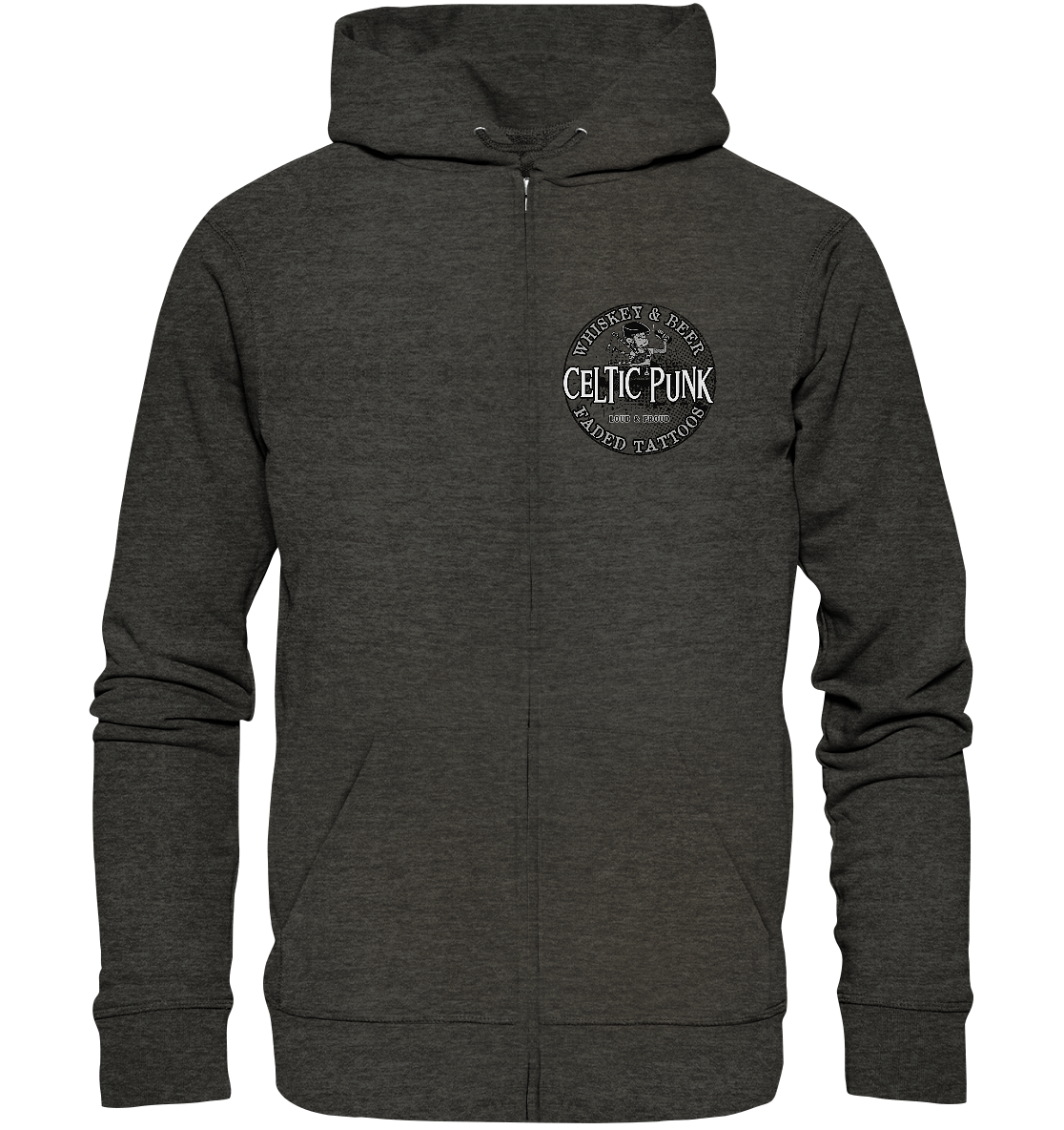 Celtic Punk "Whiskey, Beer & Faded Tattoos" - Organic Zipper