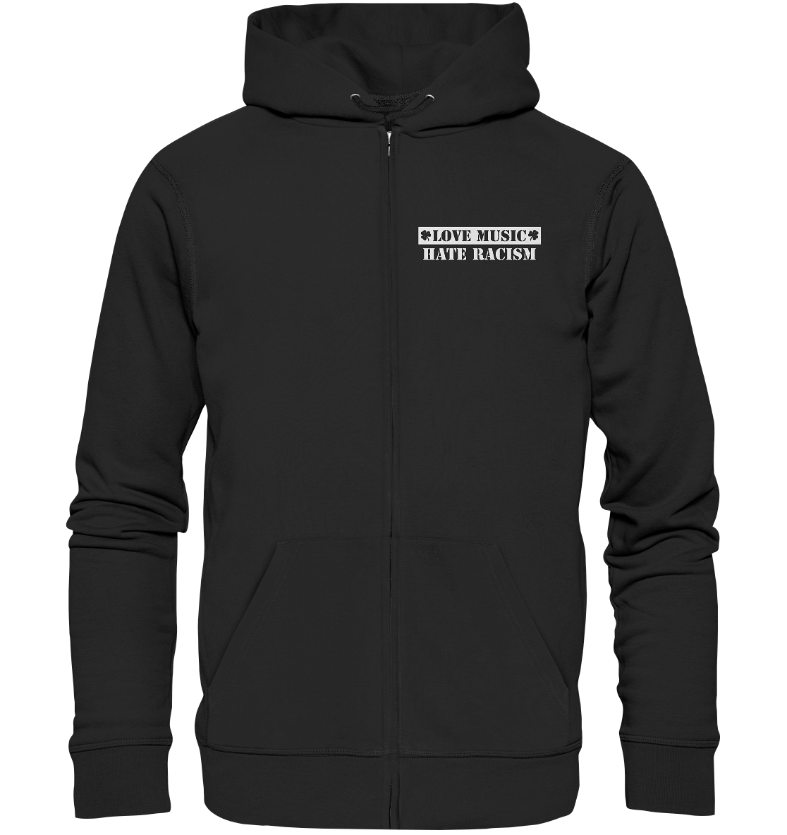 "Love Music - Hate Racism" - Organic Zipper