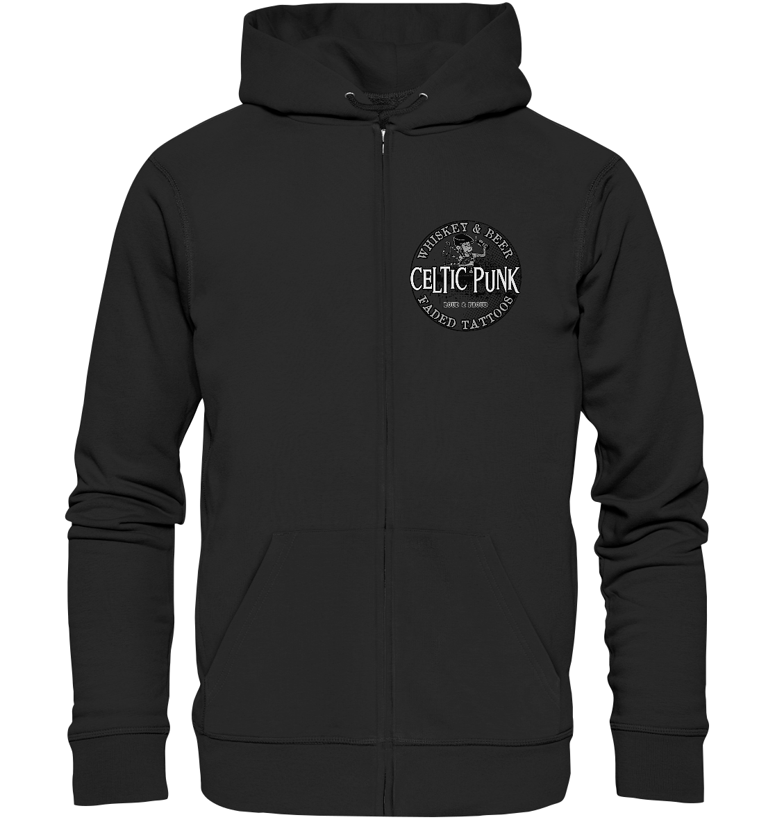 Celtic Punk "Whiskey, Beer & Faded Tattoos" - Organic Zipper
