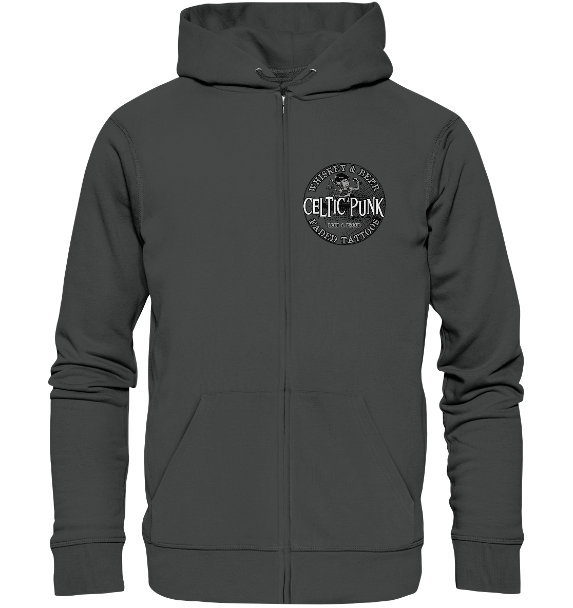 Celtic Punk "Whiskey, Beer & Faded Tattoos" - Organic Zipper