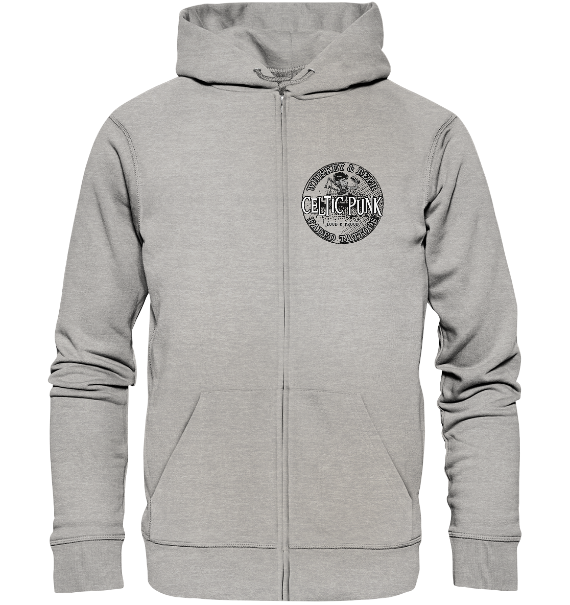 Celtic Punk "Whiskey, Beer & Faded Tattoos" - Organic Zipper
