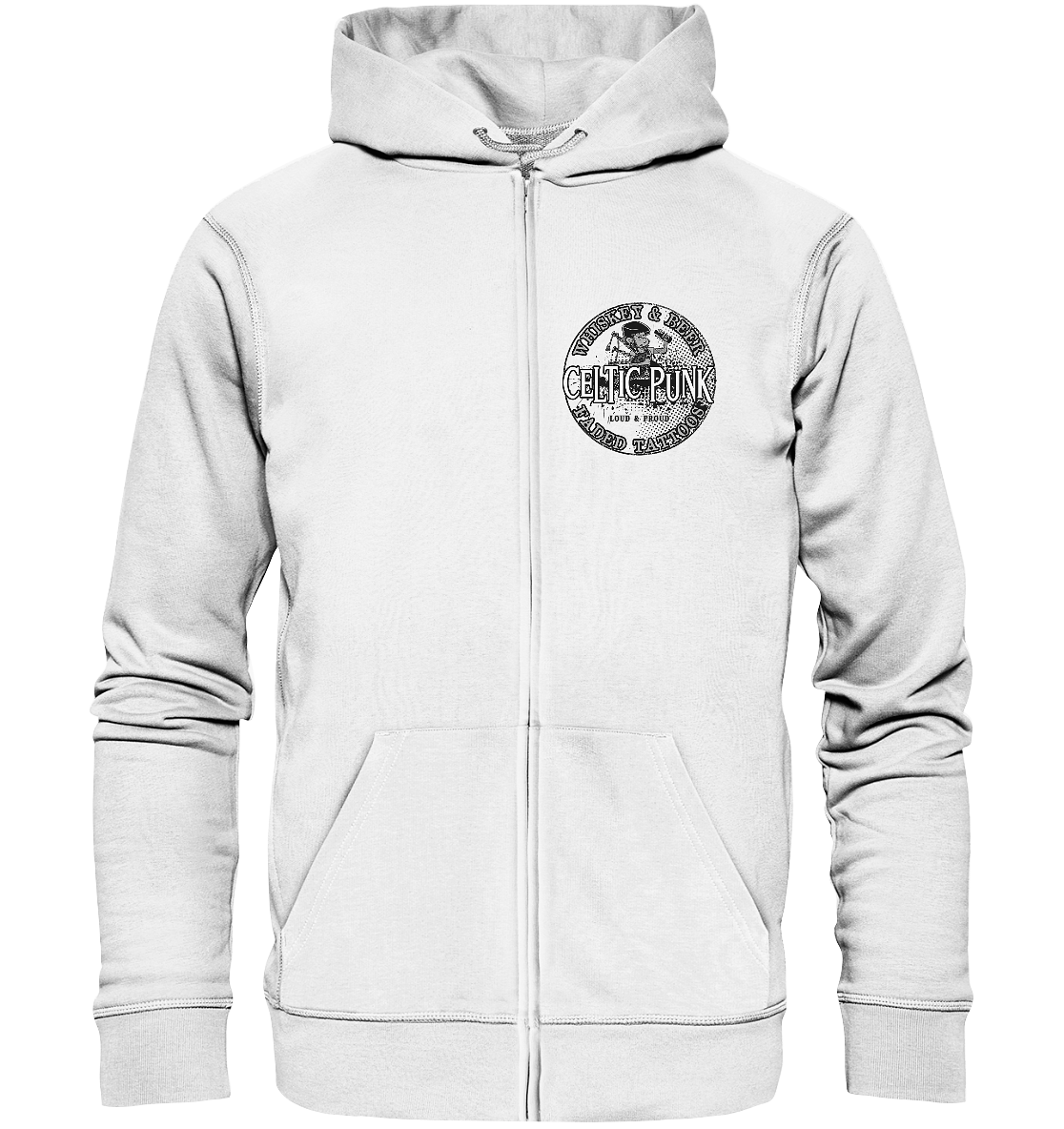 Celtic Punk "Whiskey, Beer & Faded Tattoos" - Organic Zipper