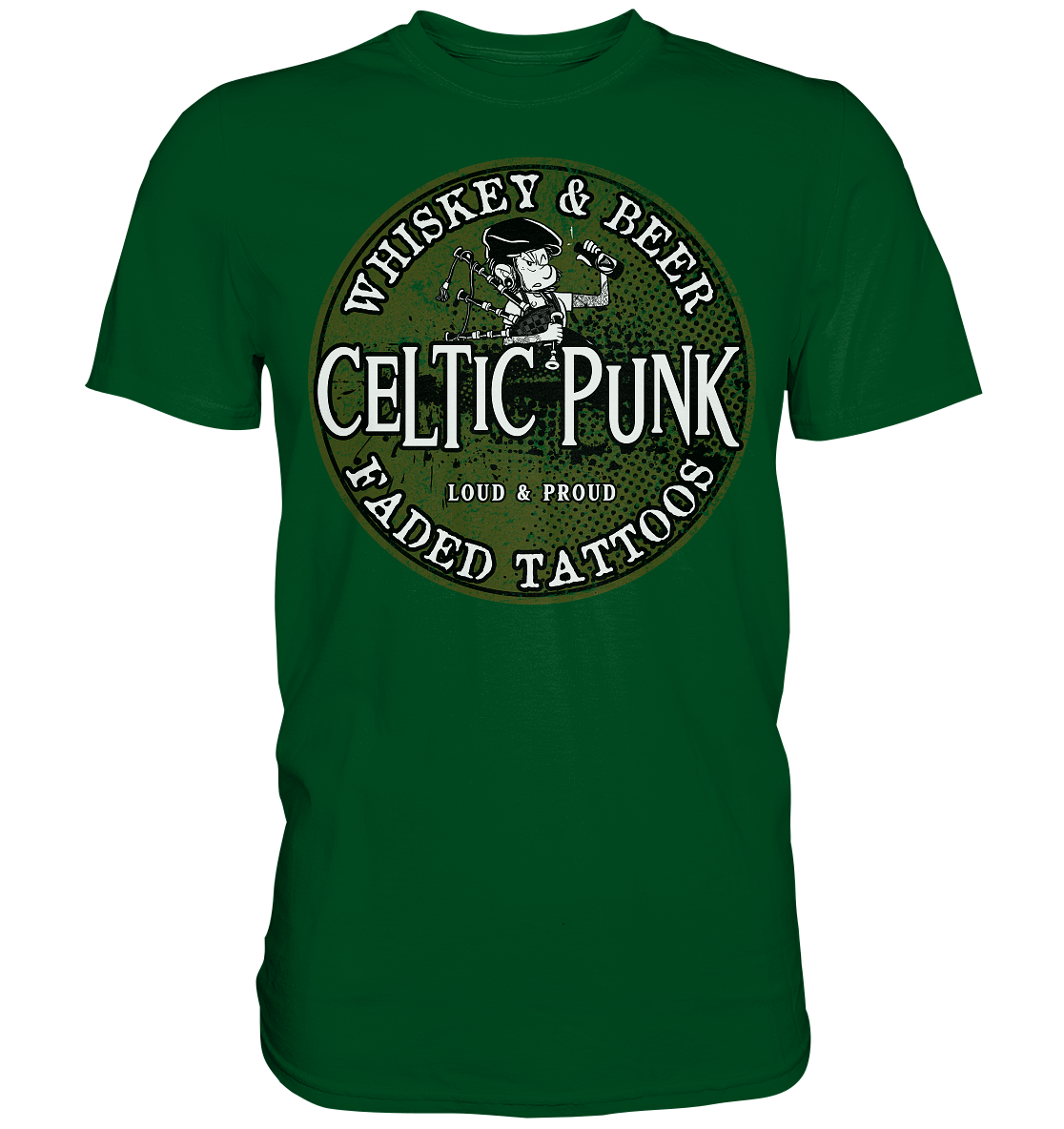 Celtic Punk "Whiskey, Beer & Faded Tattoos" - Premium Shirt