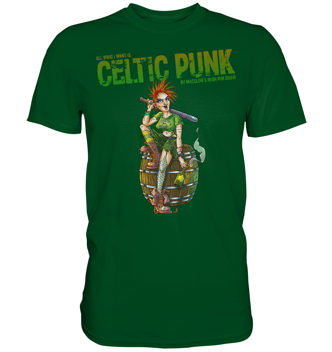 "All I Want Is Celtic Punk - Punk-Girl" - Premium Shirt