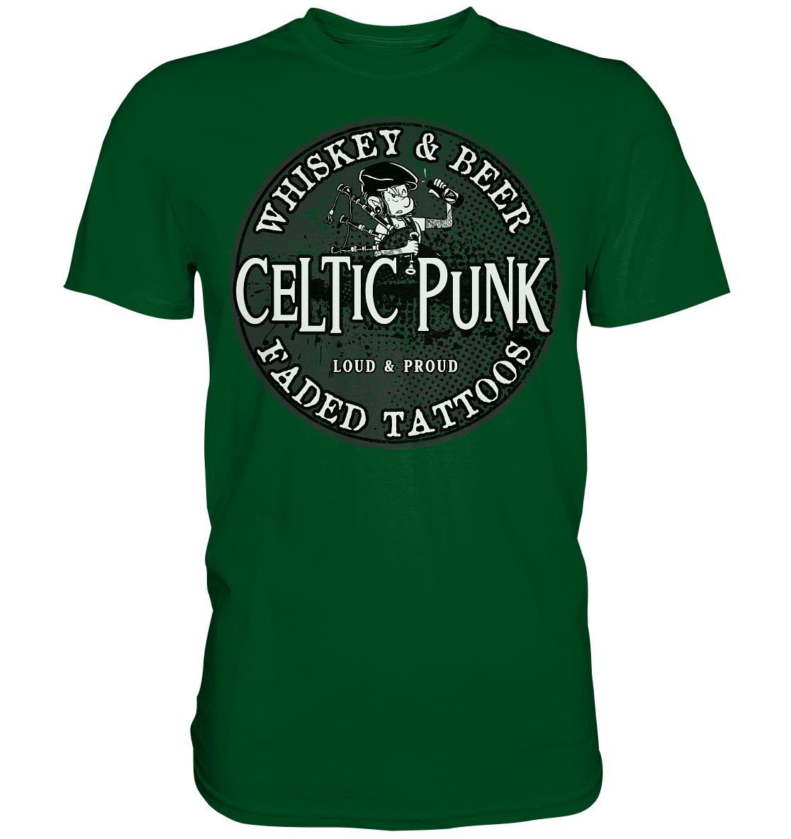 Celtic Punk "Whiskey, Beer & Faded Tattoos" - Premium Shirt