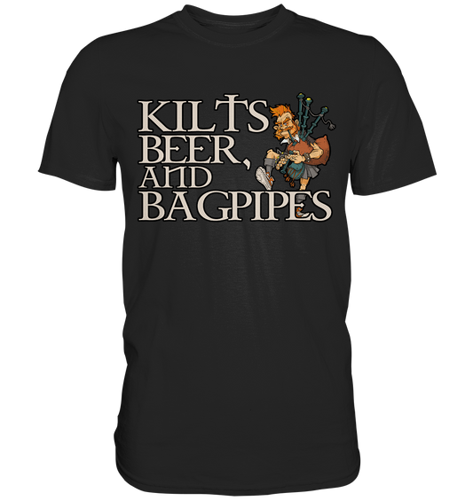 Kilts, Beer & Bagpipes - Premium Shirt