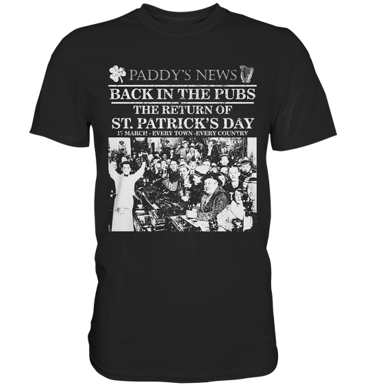 Back In The Pubs "The Return Of St. Patrick's Day" - Premium Shirt