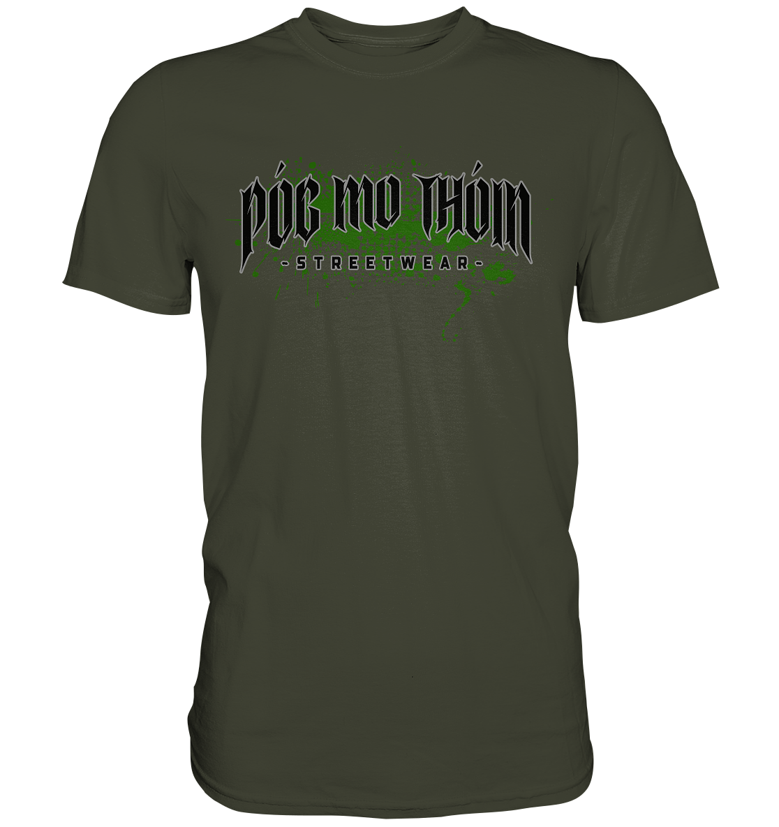 Póg Mo Thóin Streetwear "Splatter Logo" - Premium Shirt