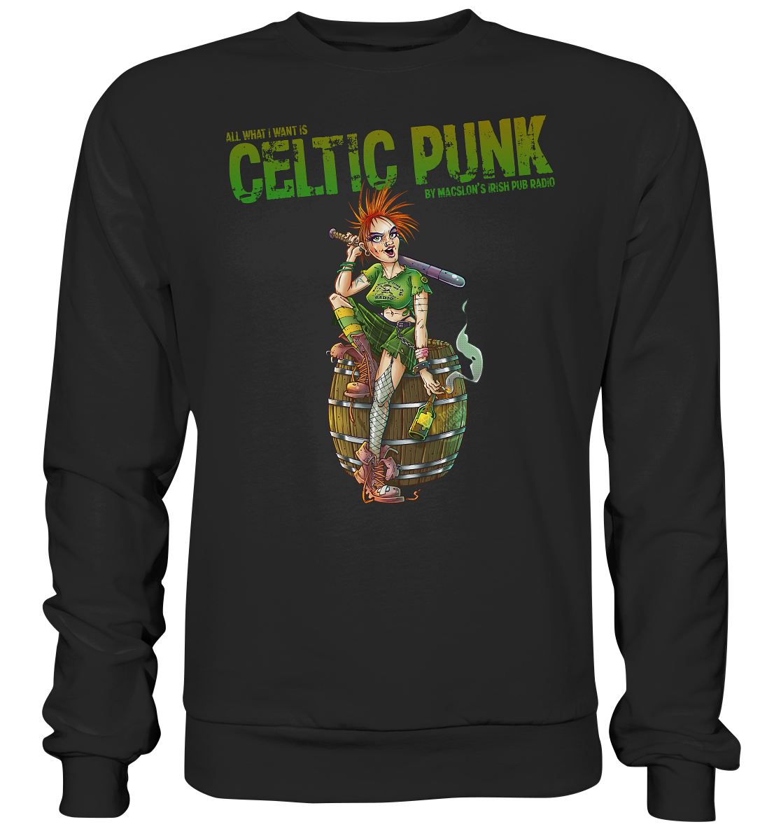 "All I Want Is Celtic Punk - Punk-Girl" - Premium Sweatshirt