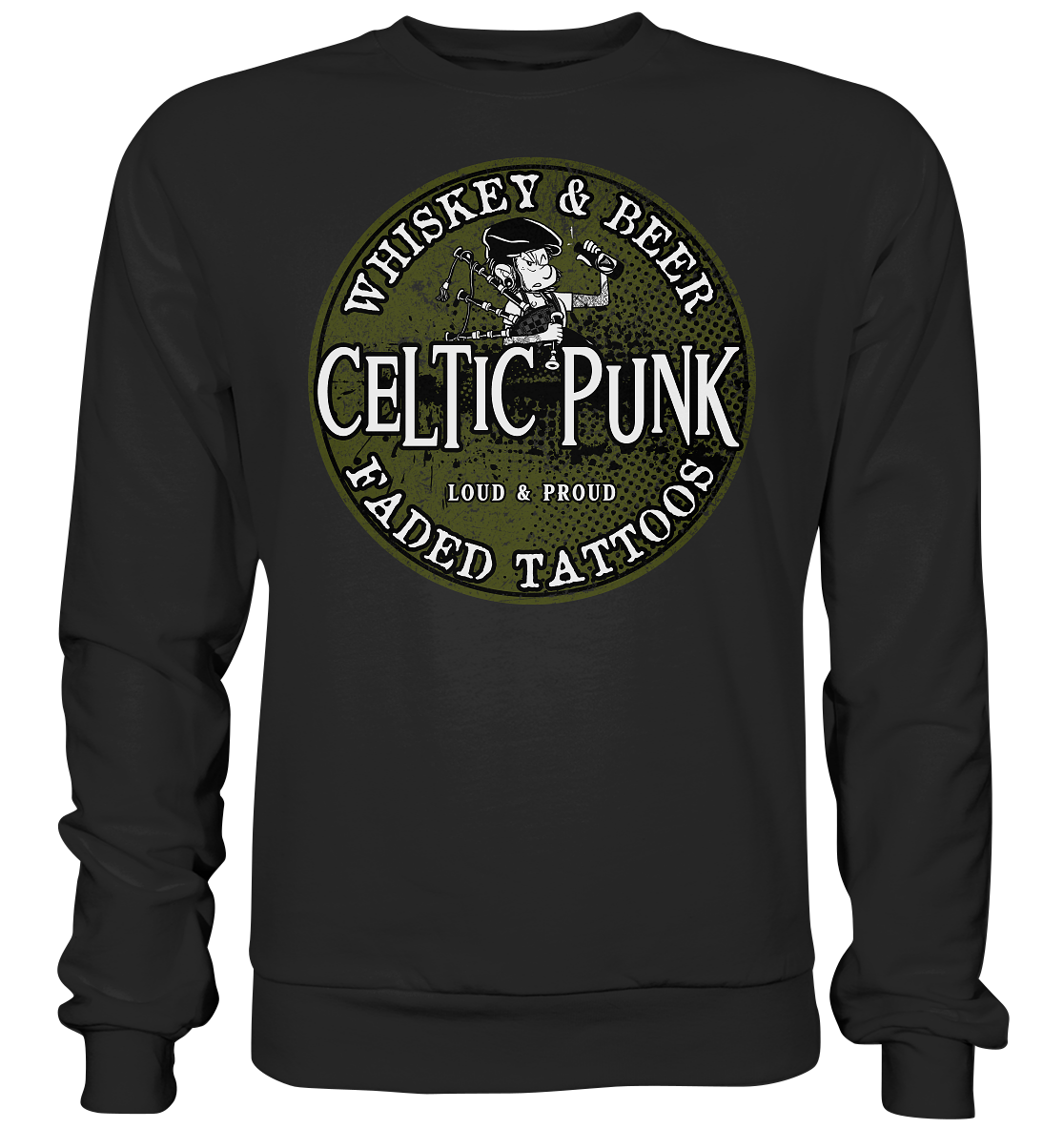 Celtic Punk "Whiskey, Beer & Faded Tattoos" - Premium Sweatshirt