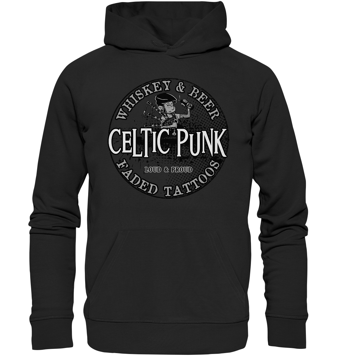 Celtic Punk "Whiskey, Beer & Faded Tattoos" - Premium Unisex Hoodie