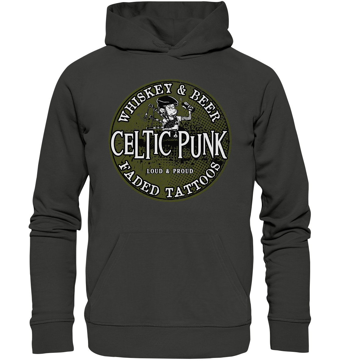 Celtic Punk "Whiskey, Beer & Faded Tattoos" - Premium Unisex Hoodie