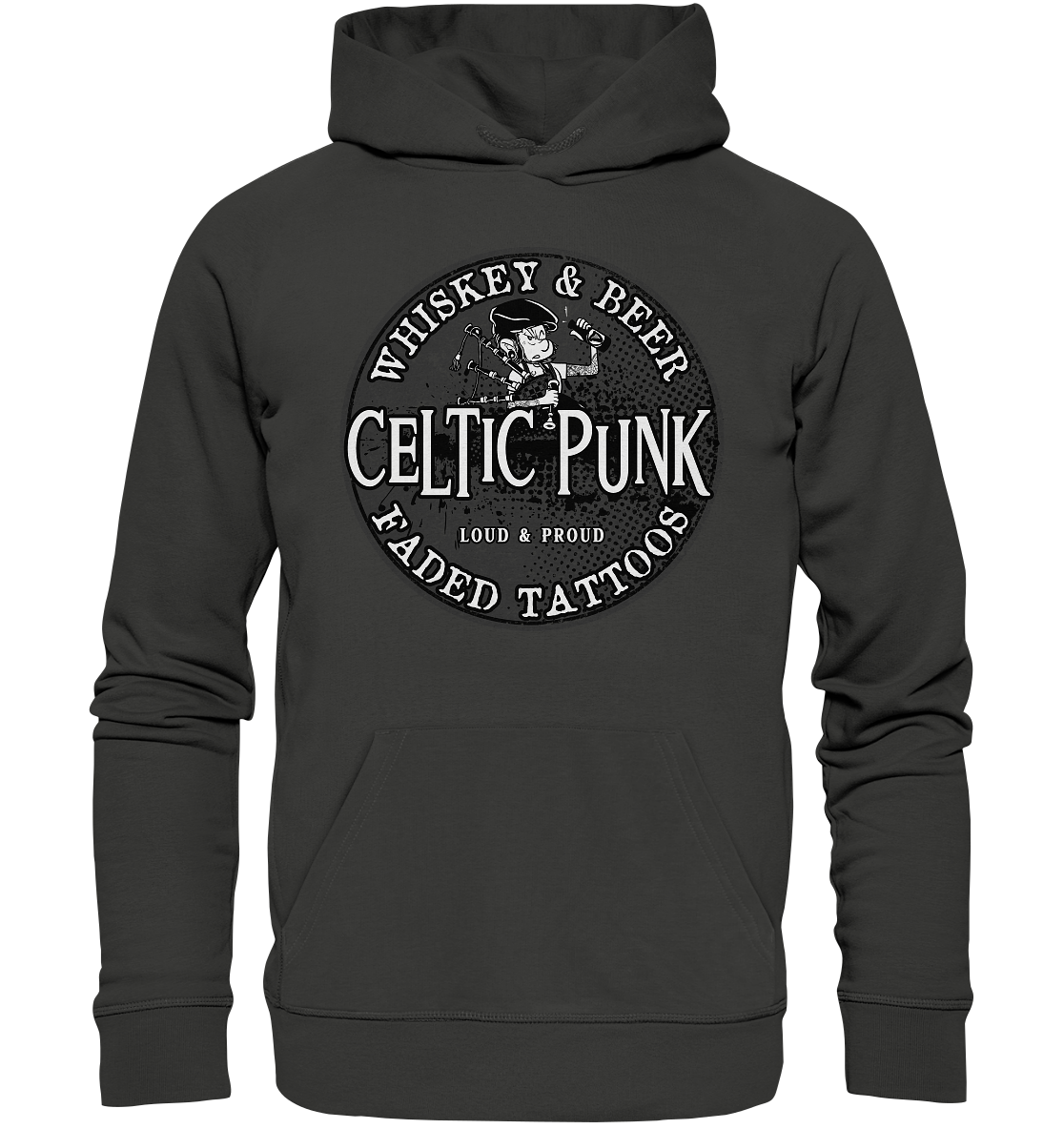 Celtic Punk "Whiskey, Beer & Faded Tattoos" - Premium Unisex Hoodie
