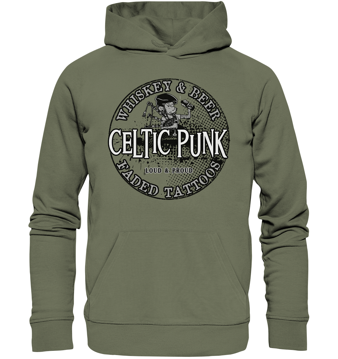Celtic Punk "Whiskey, Beer & Faded Tattoos" - Premium Unisex Hoodie