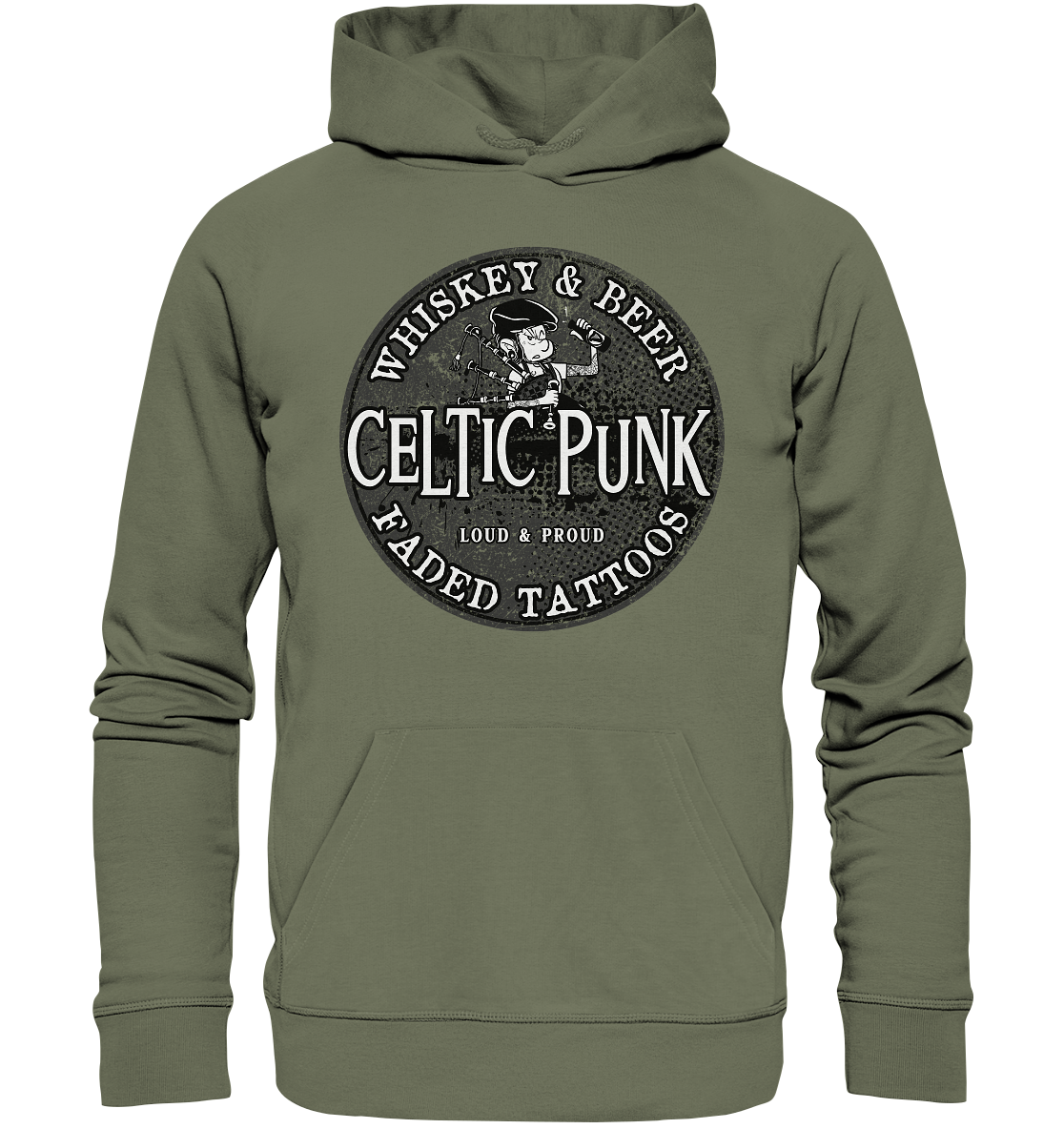 Celtic Punk "Whiskey, Beer & Faded Tattoos" - Premium Unisex Hoodie