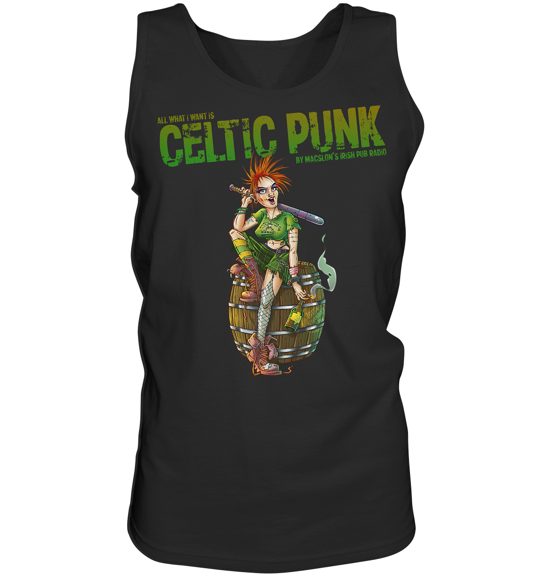 "All I Want Is Celtic Punk - Punk-Girl" - Tank-Top