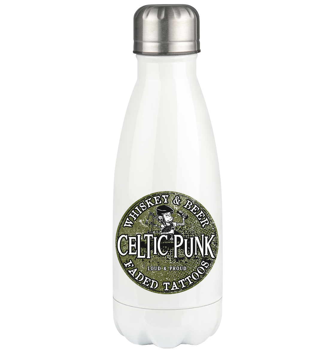 Celtic Punk "Whiskey, Beer & Faded Tattoos" - Thermoflasche 350ml